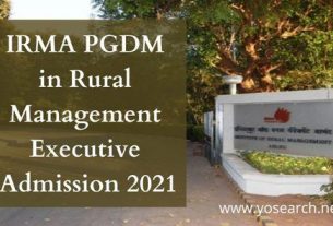 IRMA PGDM in Rural Management-Executive Admission 2021